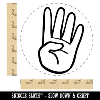 Hand Holding Up Four Fingers Self-Inking Rubber Stamp Crafting Planner