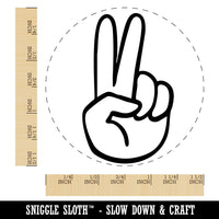 Hand Holding Up Two Fingers Peace Victory Self-Inking Rubber Stamp Crafting
