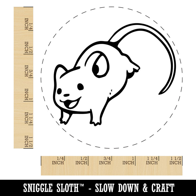 Happy Leaping Mouse Rodent Gerbil Self-Inking Rubber Stamp Crafting Planners