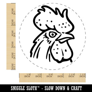 Intimidating Rooster Chicken Head Self-Inking Rubber Stamp Crafting Planners