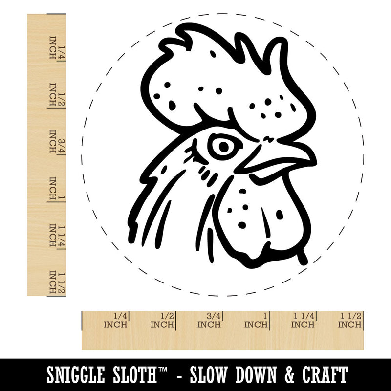 Intimidating Rooster Chicken Head Self-Inking Rubber Stamp Crafting Planners