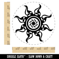 Intricate Swirling Sun Vintage Antique Stylized Self-Inking Rubber Stamp