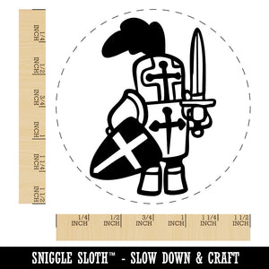 Little Cartoon Knight Paladin Templar with Shield and Sword Self-Inking Stamp