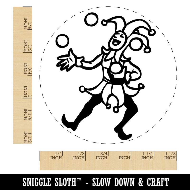 Medieval Jester Joker Juggler Entertainer Self-Inking Rubber Stamp Crafting
