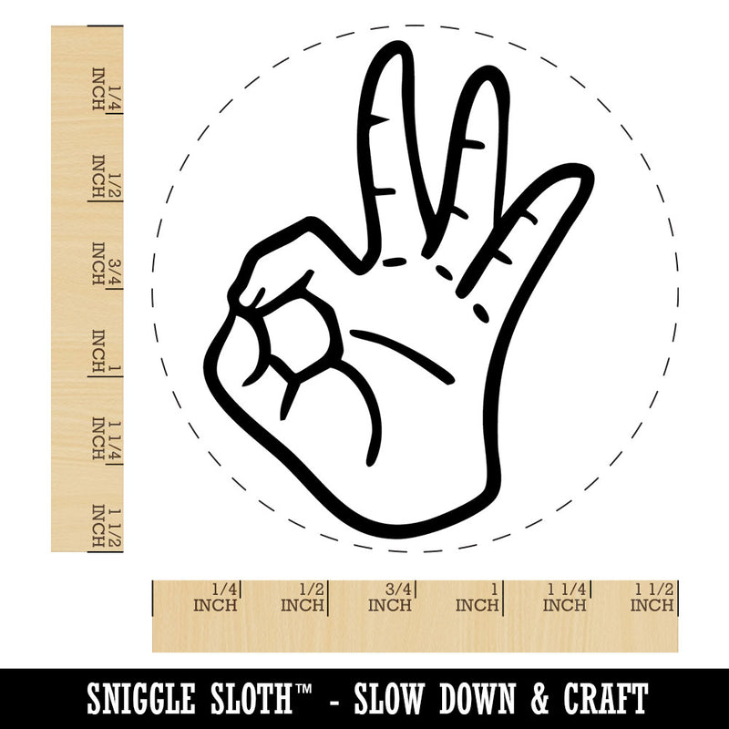 OK Okay Hand Sign Self-Inking Rubber Stamp for Stamping Crafting Planners