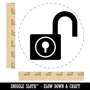 Padlock Unlocked Keyhole Security Symbol Self-Inking Rubber Stamp Crafting