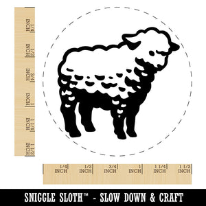Realistic Fluffy Lamb Sheep Standing Self-Inking Rubber Stamp Crafting Planners