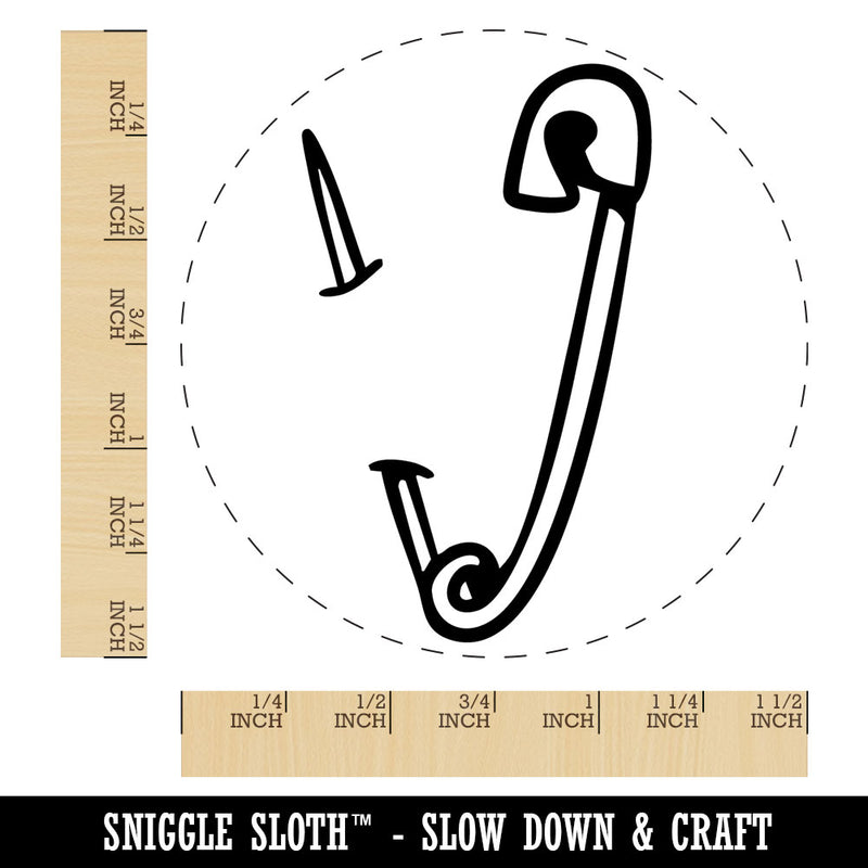 Safety Pin Needle Piercing Fabric Self-Inking Rubber Stamp Crafting Planners