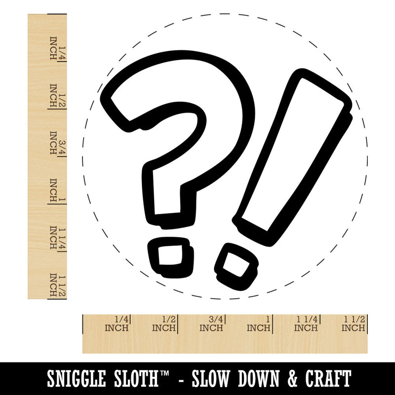 Shocked Confused Surprised Question Exclamation Marks Self-Inking Rubber Stamp