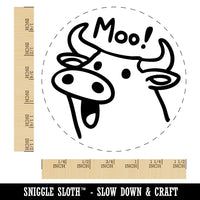 Silly Cartoon Cow Moo Self-Inking Rubber Ink Stamper for Crafting Planner
