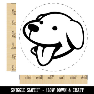 Silly Smiling Dog Head with Tongue Sticking Out Self-Inking Stamp Crafting