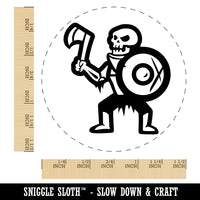 Skeleton Monster Warrior Fighter Fantasy Axe Self-Inking Rubber Stamp Crafting