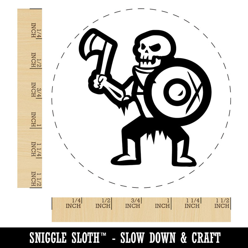 Skeleton Monster Warrior Fighter Fantasy Axe Self-Inking Rubber Stamp Crafting