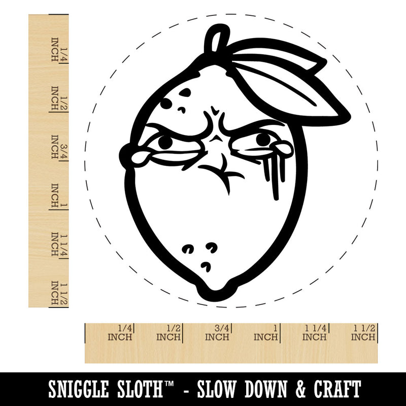 Sour Lemon Puckered Scrunched Face Self-Inking Rubber Stamp Crafting Planners