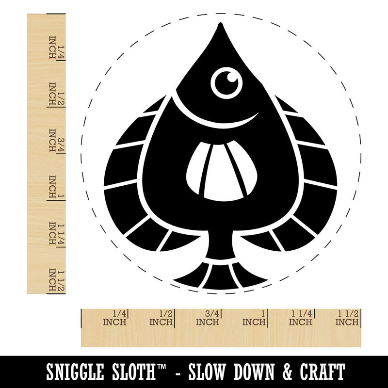 Spade Shaped Fish Cartoon Self-Inking Rubber Stamp for Stamping Crafting Planner