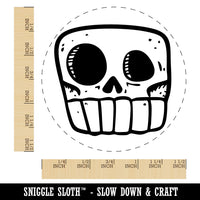 Square Cartoon Skull Skeleton Bones Self-Inking Rubber Stamp Crafting Planners