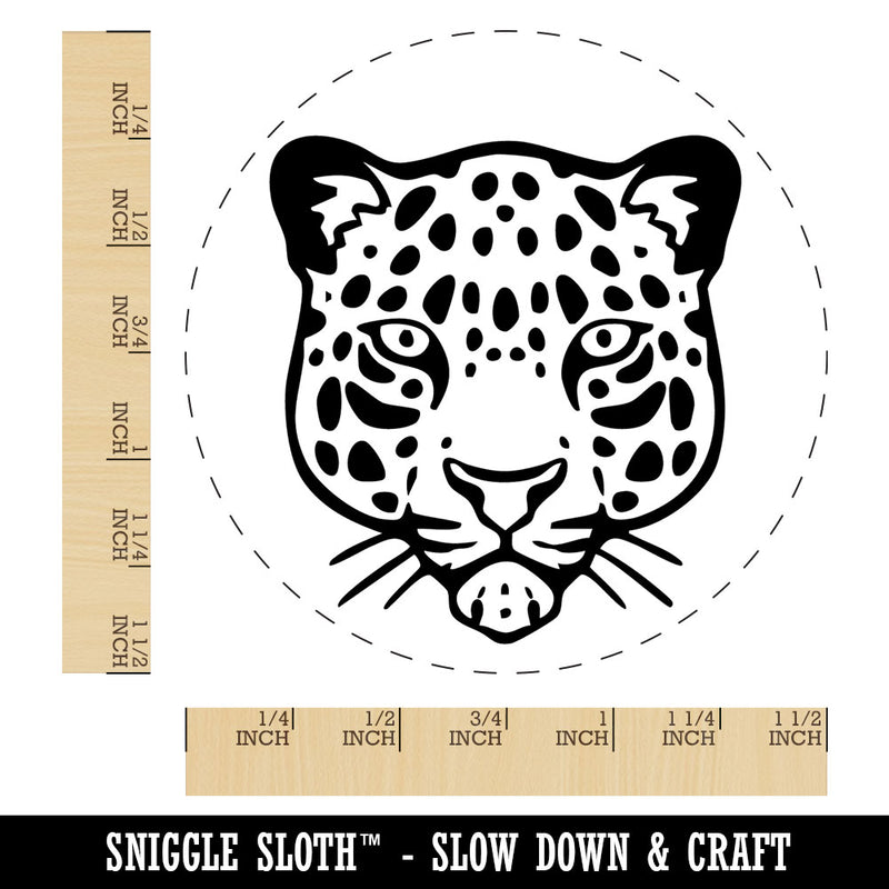 Stoic Leopard Head Spotted Big Cat Self-Inking Rubber Stamp Crafting Planners