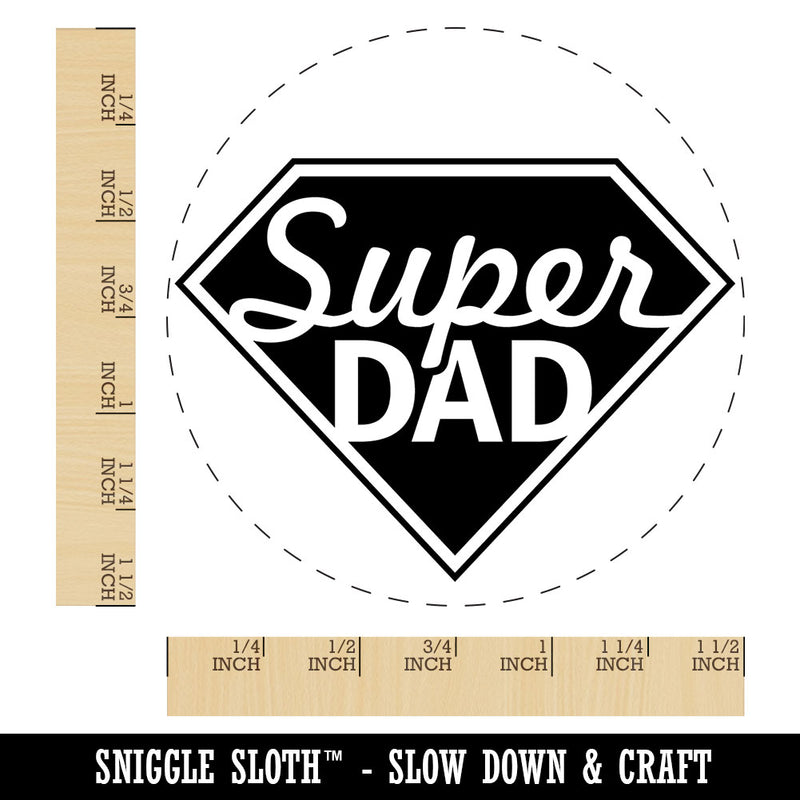 Super Dad Father's Day Superhero Diamond Self-Inking Rubber Stamp Crafting