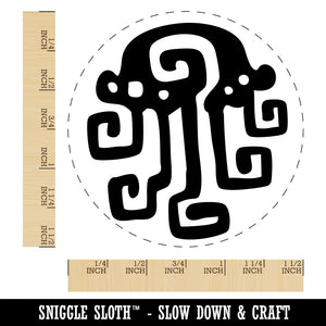 Swirly Stylized Tribal Jellyfish Tentacles Self-Inking Rubber Stamp Crafting