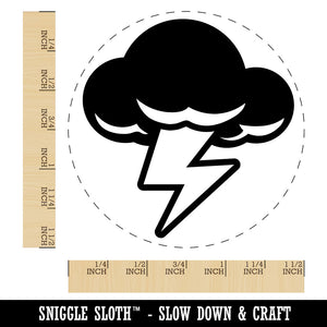Thunder Storm Cloud Weather Lighting Bolt Self-Inking Rubber Stamp Crafting
