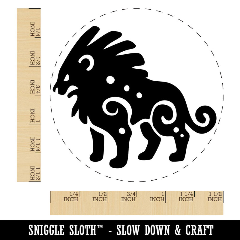 Tribal African Lion Big Cat King Self-Inking Rubber Stamp Crafting Planners