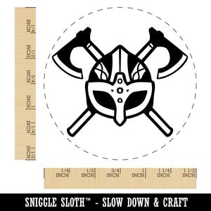 Viking Helmet Crossed Axe Norse Battle Self-Inking Rubber Stamp Crafting Planner