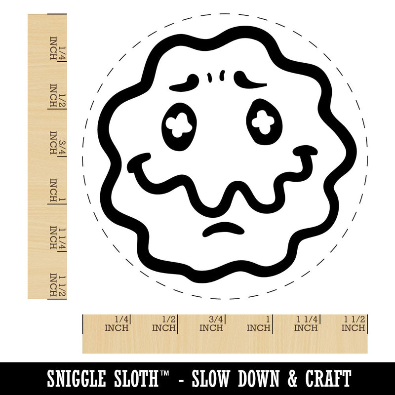 Wavy Smile Face Sick Unwell Nausea Uneasy Trippy Self-Inking Rubber Stamp