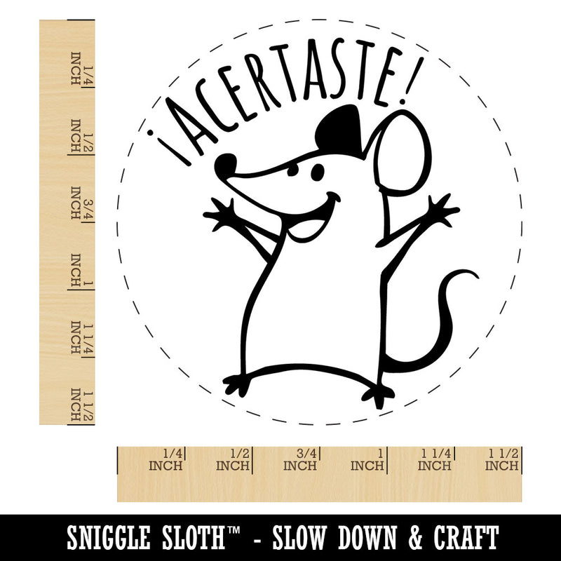 Acertaste Spanish Right Correct Cheering Mouse Teacher Stamp Self-Inking Rubber Stamp for Stamping Ink Stamper