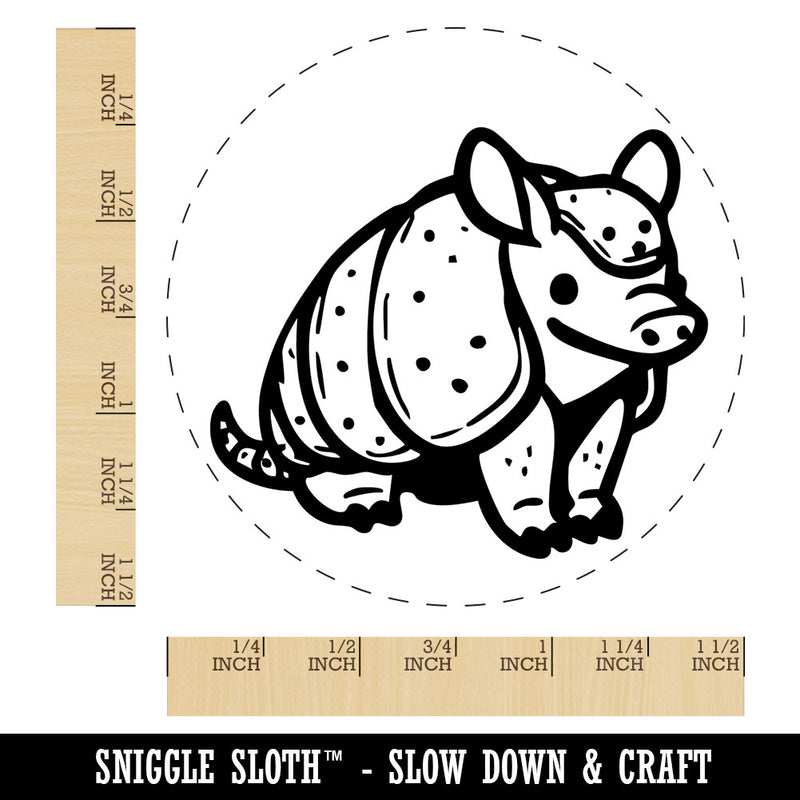 Adorable Armadillo Cute Critter Self-Inking Rubber Stamp for Stamping Ink Stamper Crafting Planners