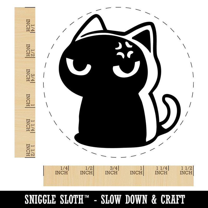 Angry Grumpy Mad Cat Dark Shadow Reaction Self-Inking Rubber Stamp for Stamping Ink Stamper Crafting Planners