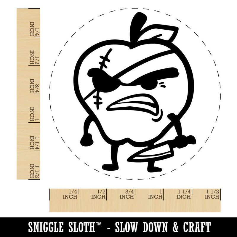 Bad Apple Evil Fruit Funny Silly Self-Inking Rubber Stamp for Stamping Ink Stamper Crafting Planners