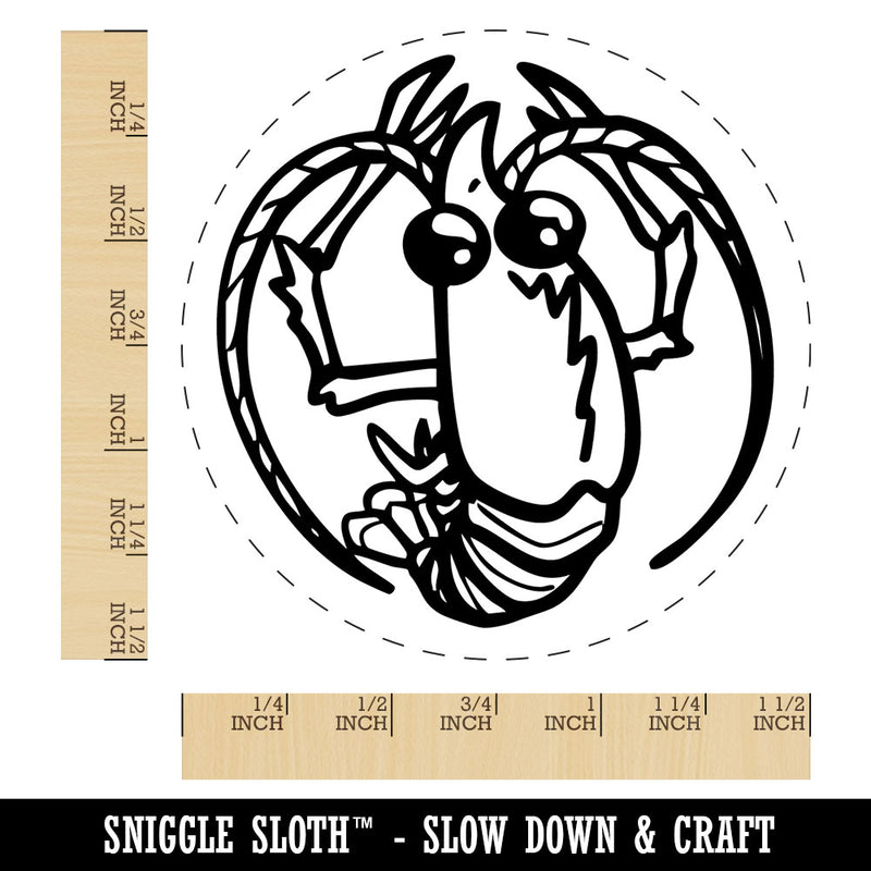 Big Eyed Shrimp Prawn Crustacean Seafood Shellfish Self-Inking Rubber Stamp for Stamping Ink Stamper Crafting Planners