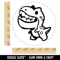 Big Toothed Cartoon Dinosaur Tyrannosaurus Rex Self-Inking Rubber Stamp for Stamping Ink Stamper Crafting Planners