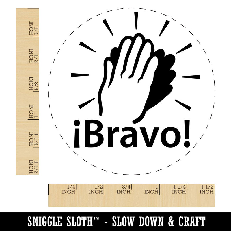 Bravo Clapping Hands Happy Celebration Spanish Teacher Stamp Self-Inking Rubber Stamp for Stamping Ink Stamper