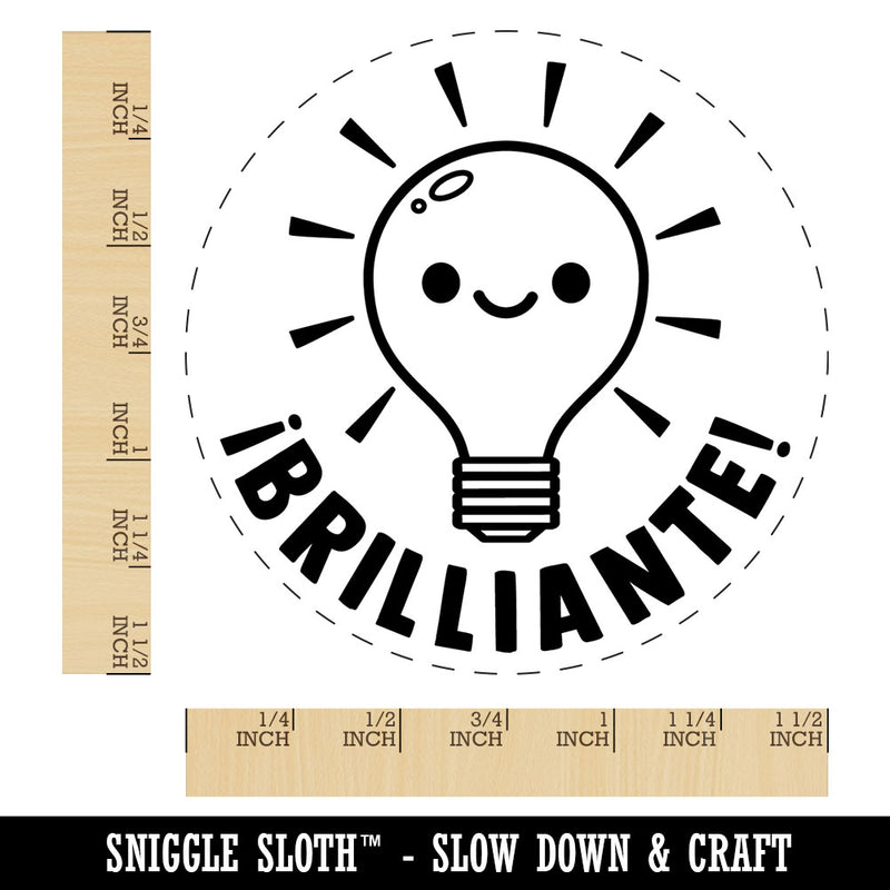 Brilliante Bright Light Bulb Spanish Compliment Self-Inking Rubber Stamp for Stamping Ink Stamper Crafting Planners