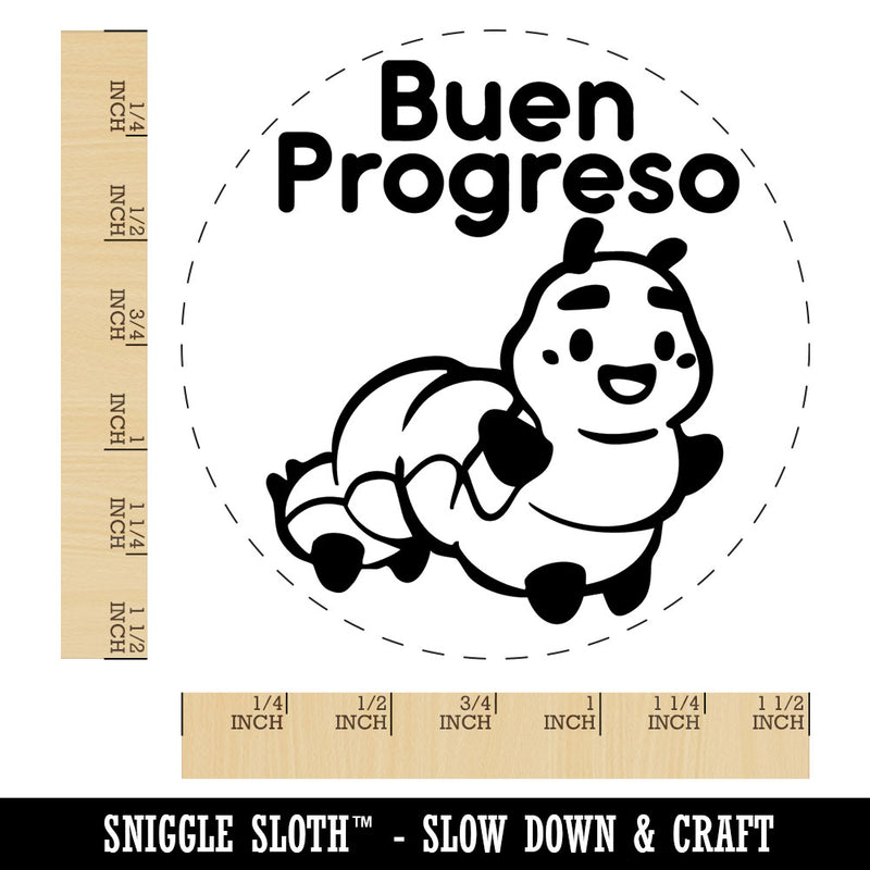 Buen Progresso Spanish Caterpillar Good Progress Self-Inking Rubber Stamp for Stamping Ink Stamper Crafting Planners