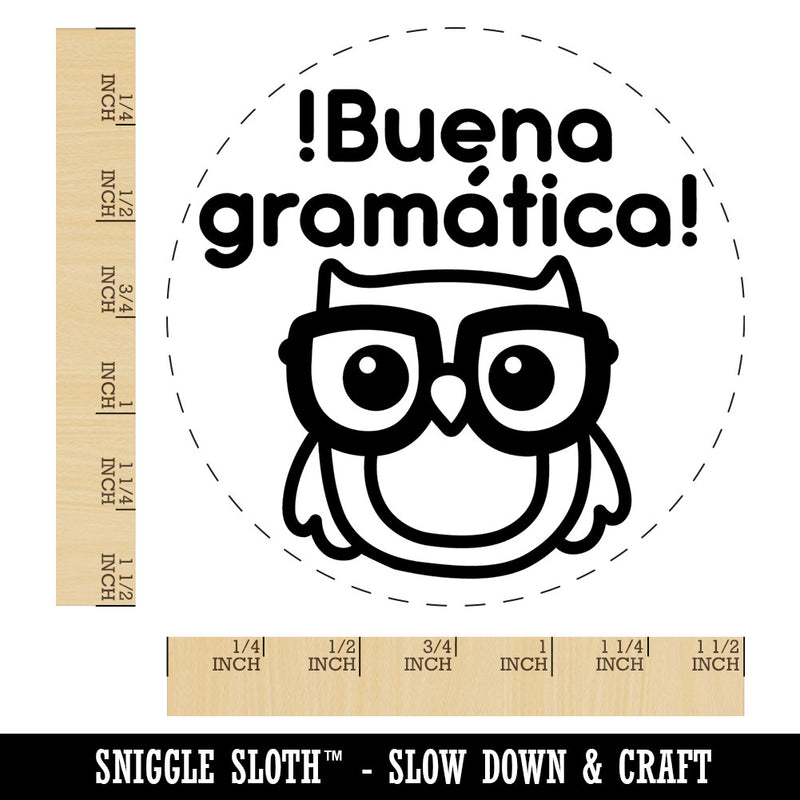 Buena Gramatica Spanish Good Grammer Owl Self-Inking Rubber Stamp for Stamping Ink Stamper Crafting Planners