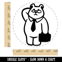 Business Bear Glasses Suitcase Tie Self-Inking Rubber Stamp for Stamping Ink Stamper Crafting Planners