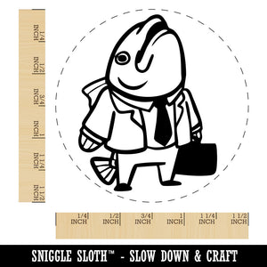 Business Fish Executive Suit Tie Briefcase Self-Inking Rubber Stamp for Stamping Ink Stamper Crafting Planners