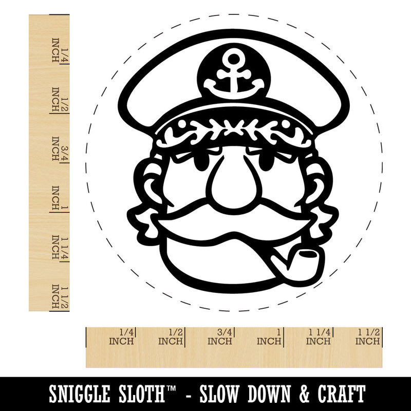 Captain with Hat and Pipe Self-Inking Rubber Stamp for Stamping Ink Stamper Crafting Planners