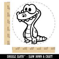 Cartoon Alligator Crocodile Overbite Silly Funny Self-Inking Rubber Stamp for Stamping Ink Stamper Crafting Planners