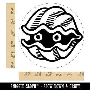 Cartoon Clam Shell Shellfish Peeking Self-Inking Rubber Stamp for Stamping Ink Stamper Crafting Planners