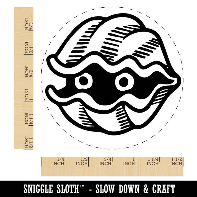 Cartoon Clam Shell Shellfish Peeking Self-Inking Rubber Stamp for Stamping Ink Stamper Crafting Planners