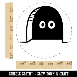 Cartoon Eyes Peeking Out of Hole In Wall Mouse Rat Rodent Self-Inking Rubber Stamp for Stamping Ink Stamper