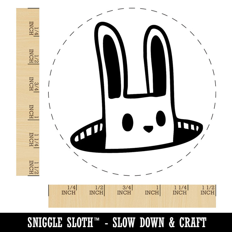Cartoon Rabbit Bunny Poking Head Out of Hole Self-Inking Rubber Stamp for Stamping Ink Stamper Crafting Planners