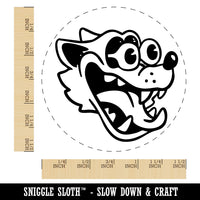 Cartoon Wolf Popping Eyes Shocked Suprised Self-Inking Rubber Stamp for Stamping Ink Stamper Crafting Planners