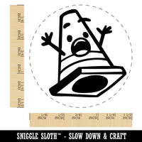 Cautious Traffic Cone Surprised Self-Inking Rubber Stamp for Stamping Ink Stamper Crafting Planners