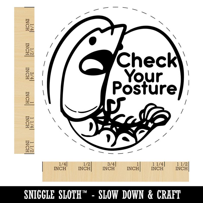 Check Your Posture Shrimp Prawn Back Self-Inking Rubber Stamp for Stamping Ink Stamper Crafting Planners