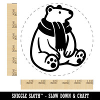 Chilly Polar Bear with Scarf Self-Inking Rubber Stamp for Stamping Ink Stamper Crafting Planners
