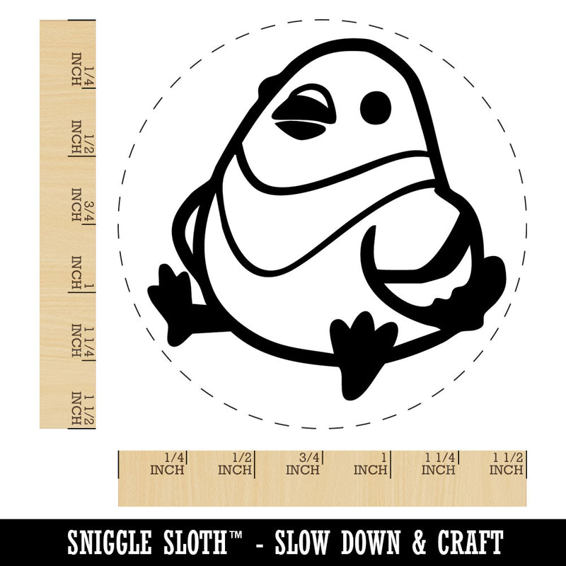 Chubby Pigeon Bird Sitting Self-Inking Rubber Stamp for Stamping Ink Stamper Crafting Planners